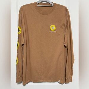 Simply Southern Brown Long Sleeve Shirt with Cow and Sunflowers